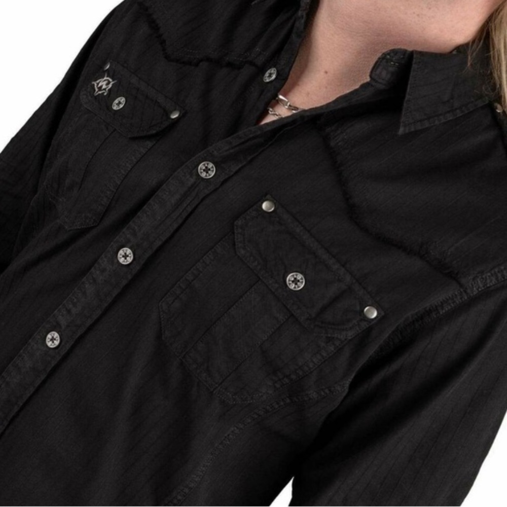 Cowgirl Hardware Black Men Sz XXL Western Style Button-Up Shirt